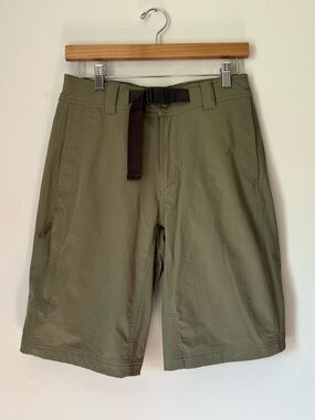 REI Co-op Men's Olive Green Outdoor Shorts Built-in Belt Regular Fit Outdoorsy